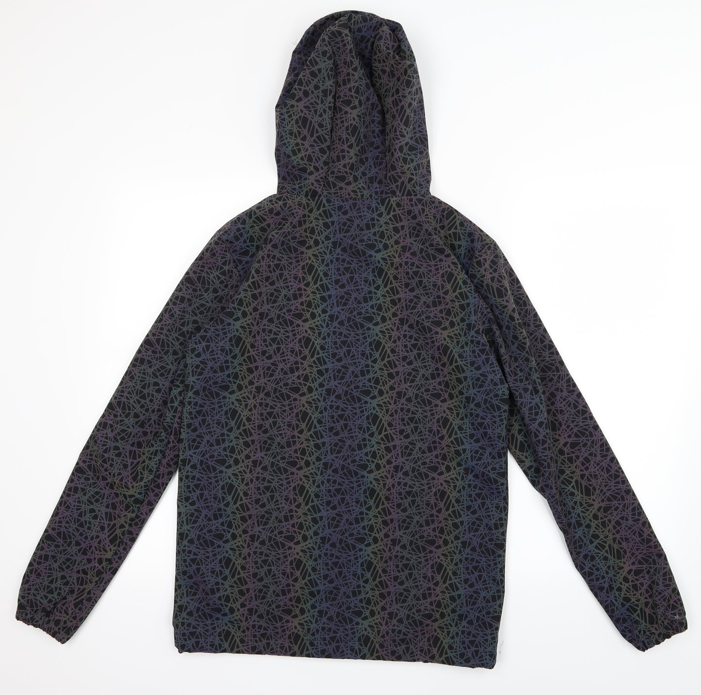 ellesse Womens Black Geometric  Windbreaker Coat Size 6