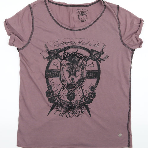 Firetrap Womens Purple   Basic T-Shirt Size M  - Wolfs Head