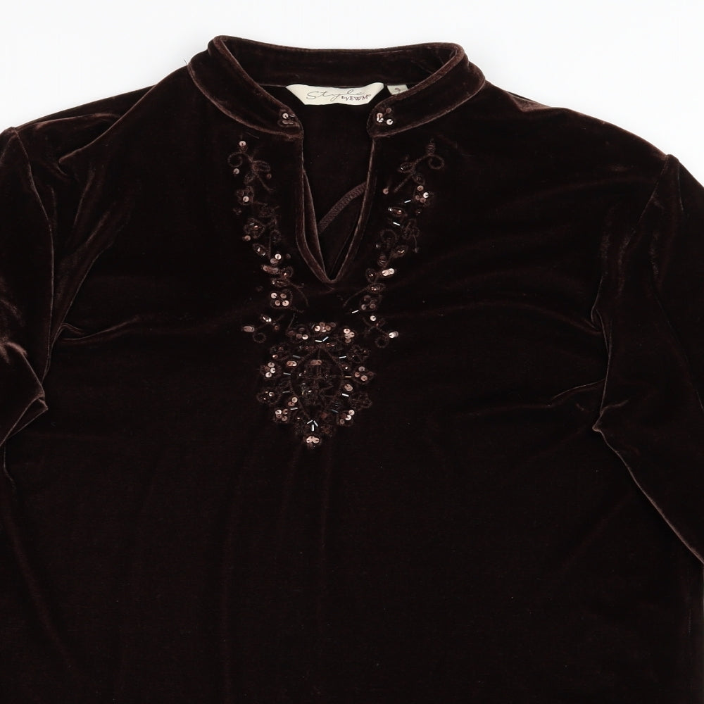 Style By Ewm Womens Brown   Pullover Jumper Size S
