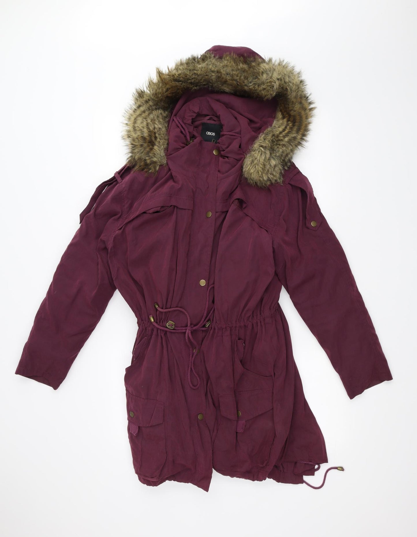 ASOS Womens Purple   Parka Coat Size 10