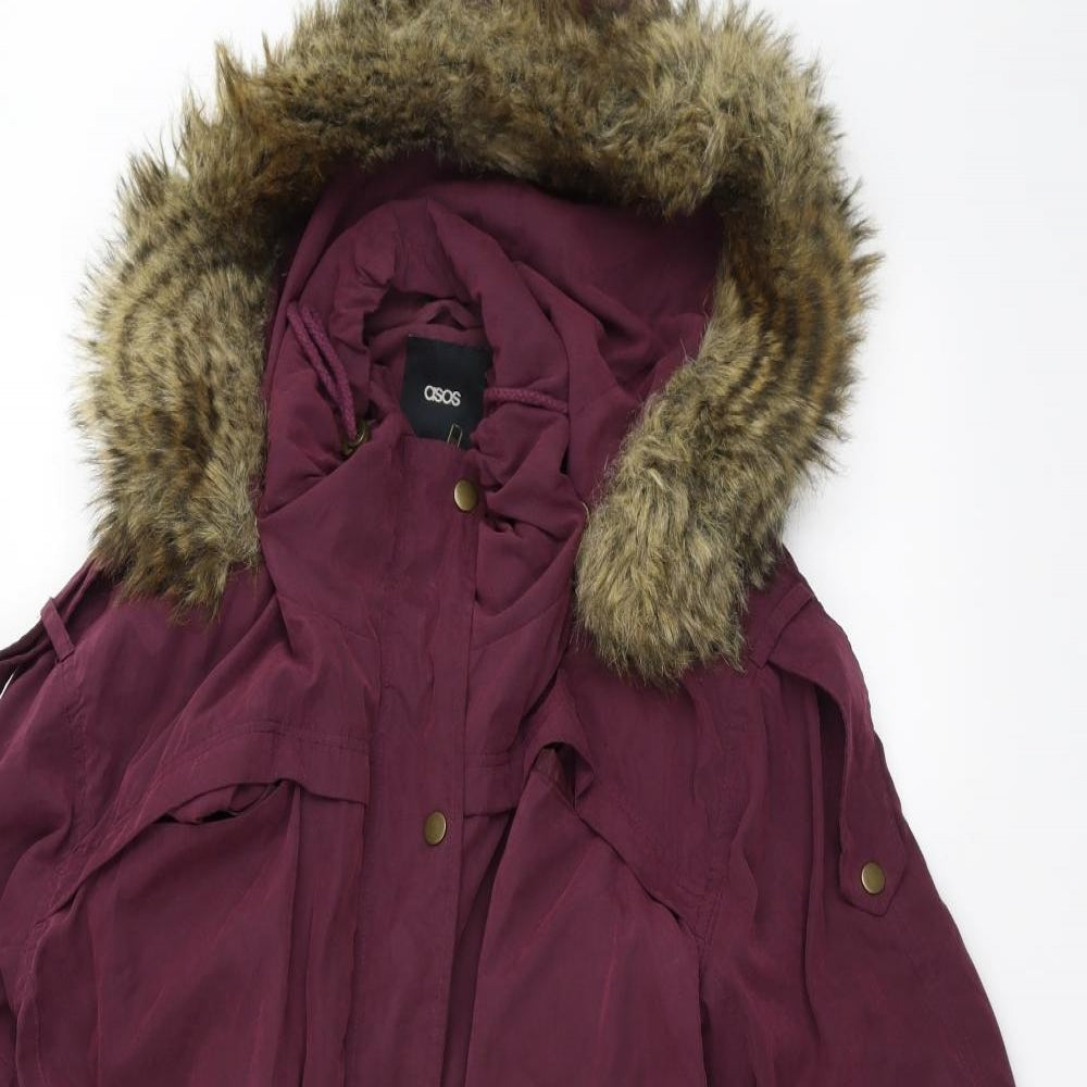 ASOS Womens Purple   Parka Coat Size 10