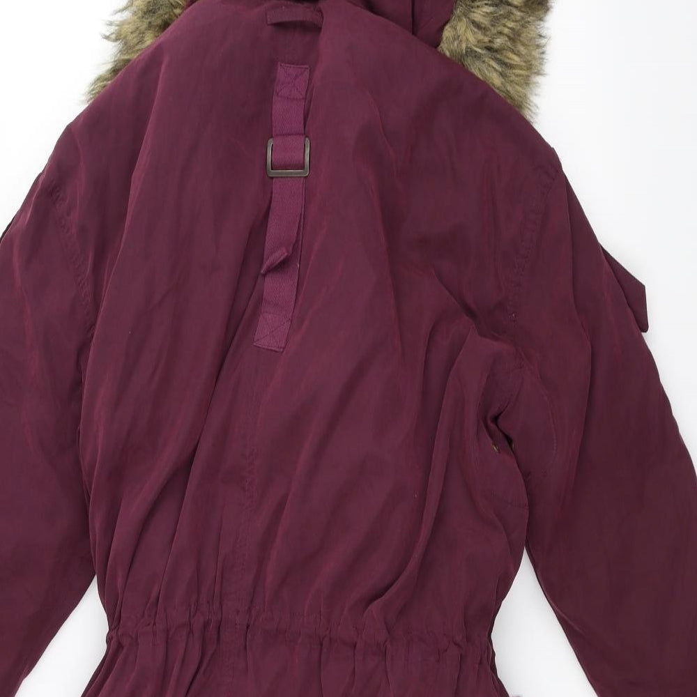 ASOS Womens Purple   Parka Coat Size 10