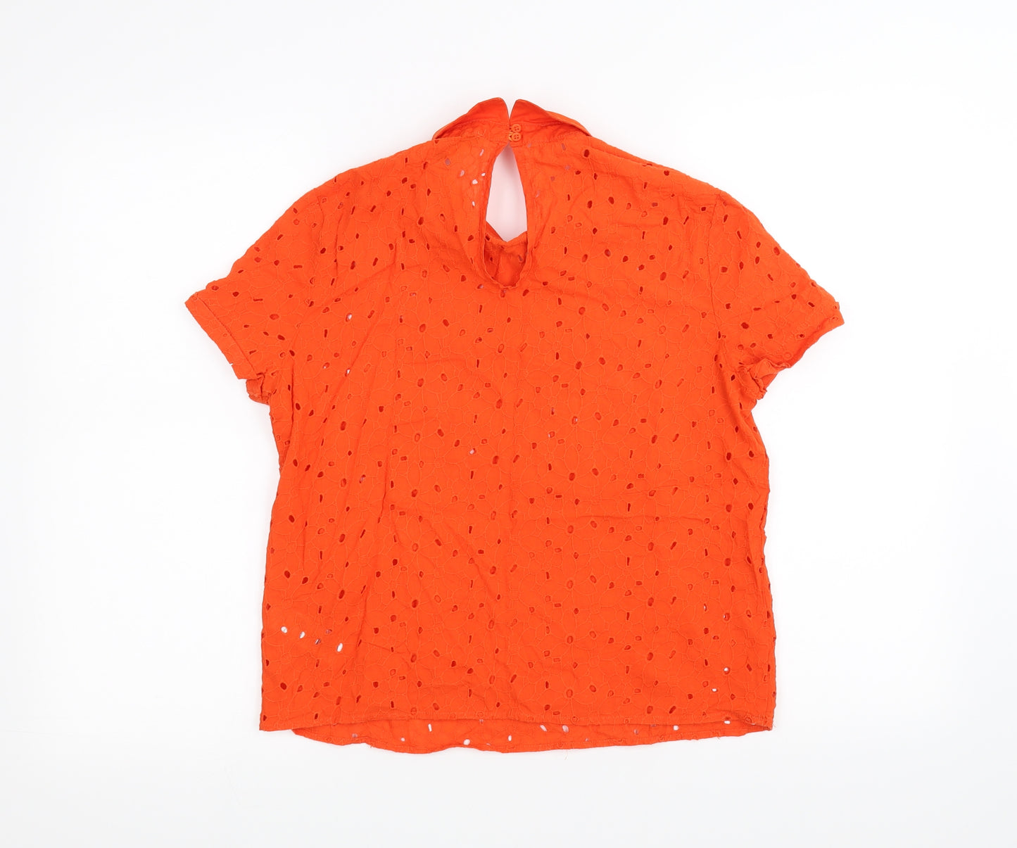 Mademoiselle R Womens Orange   Basic T-Shirt Size 10