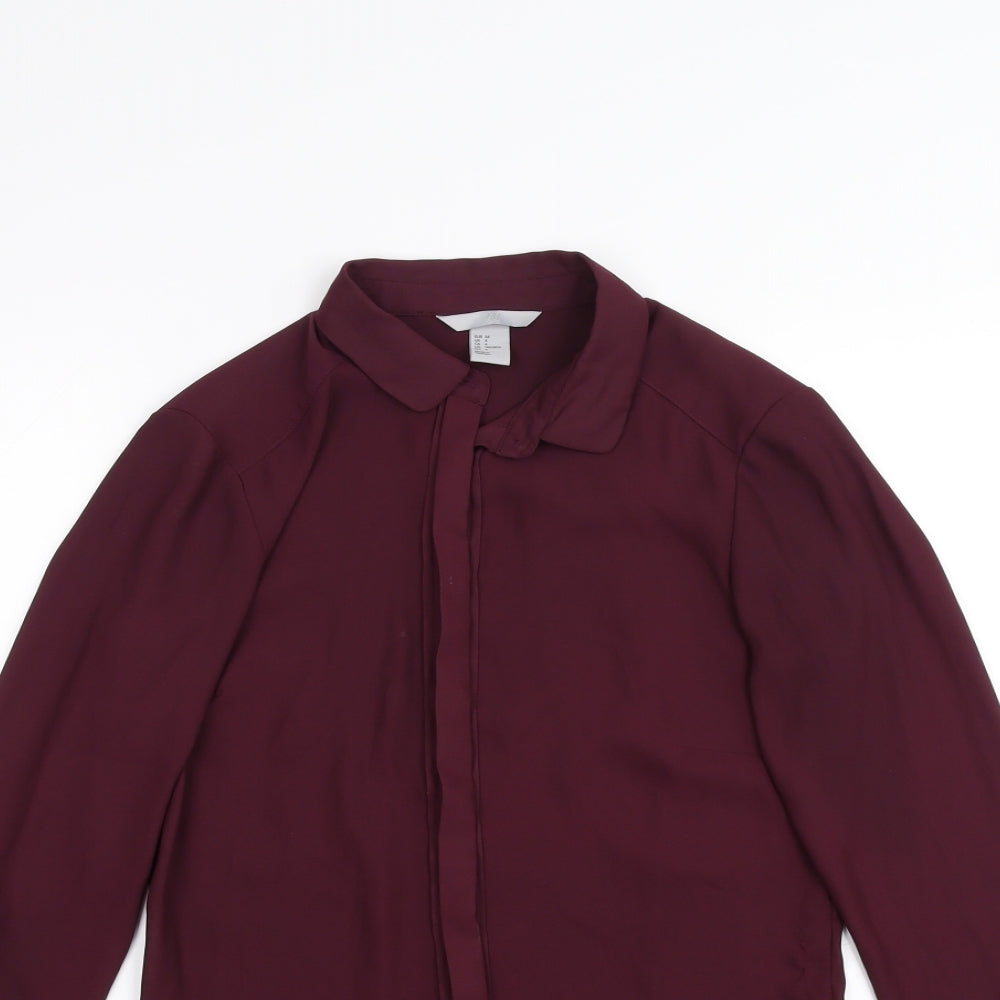 H&M Womens Purple   Basic Button-Up Size 6