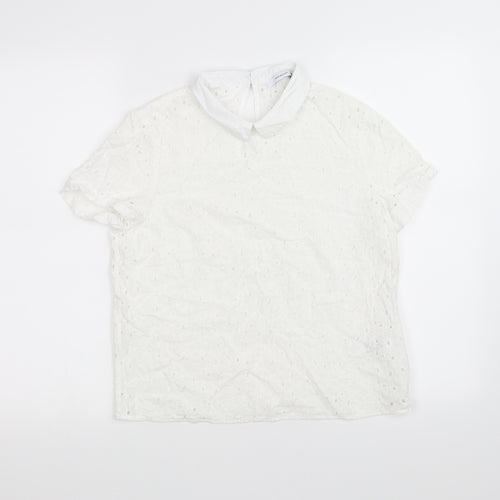 Mademoiselle R Womens White   Basic T-Shirt Size 10