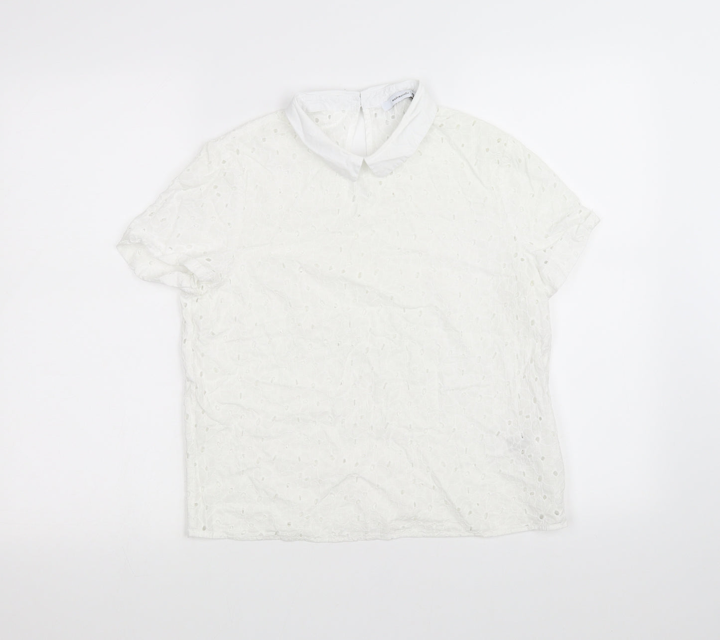 Mademoiselle R Womens White   Basic T-Shirt Size 10