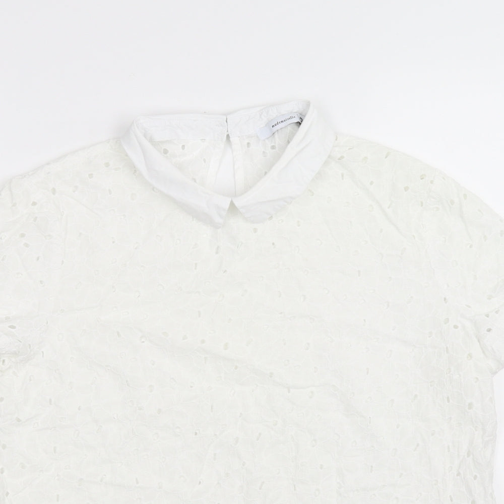 Mademoiselle R Womens White   Basic T-Shirt Size 10