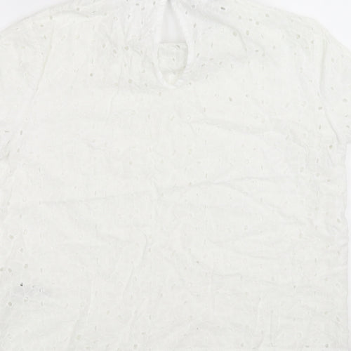 Mademoiselle R Womens White   Basic T-Shirt Size 10