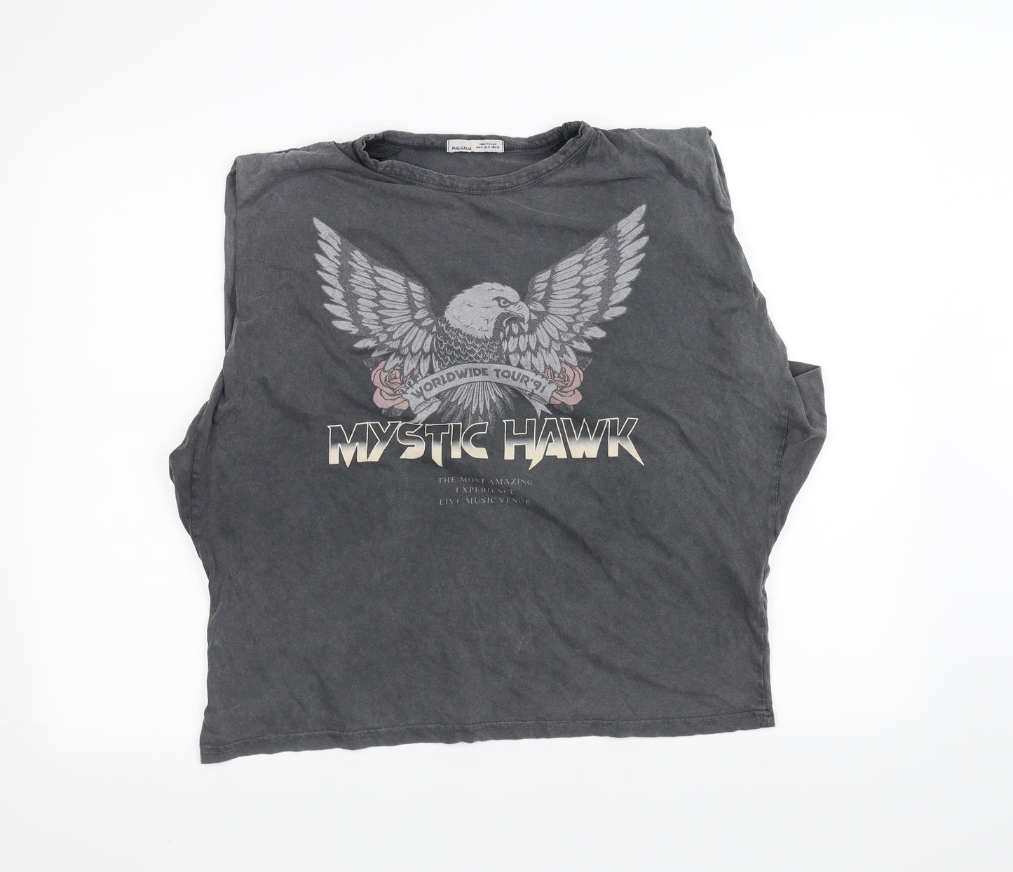 Pull&Bear Womens Grey   Basic T-Shirt Size M
