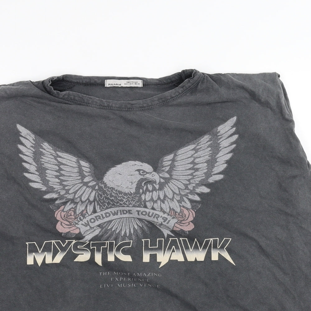 Pull&Bear Womens Grey   Basic T-Shirt Size M