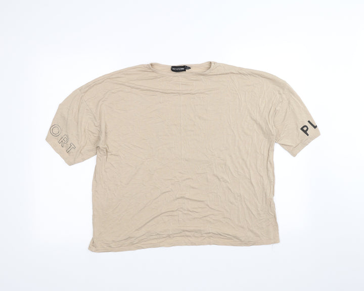 PRETTYLITTLETHING Womens Brown Basic T-Shirt Size 12