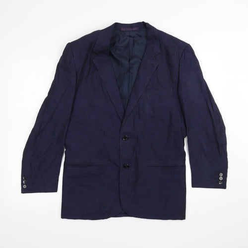 Puro lino Mens Blue   Jacket Suit Jacket Size 40