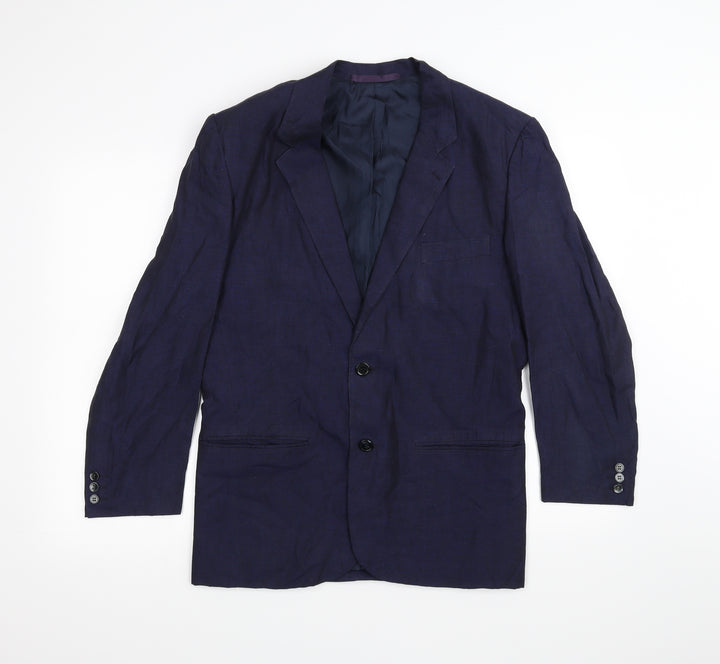 Puro lino Mens Blue   Jacket Suit Jacket Size 40