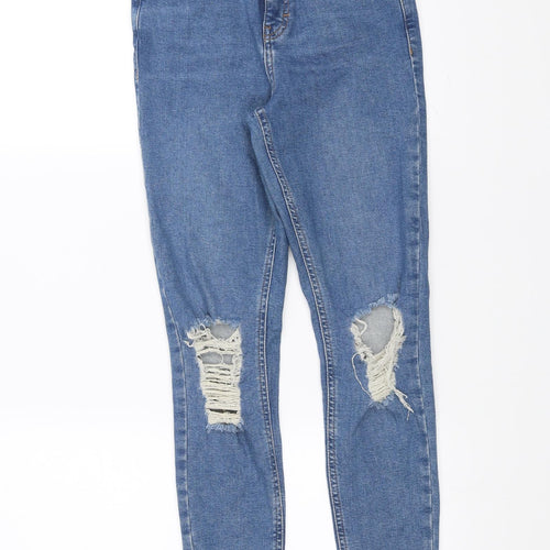 Topshop Womens Blue   Skinny Jeans Size 26 in L30 in - Ripped details