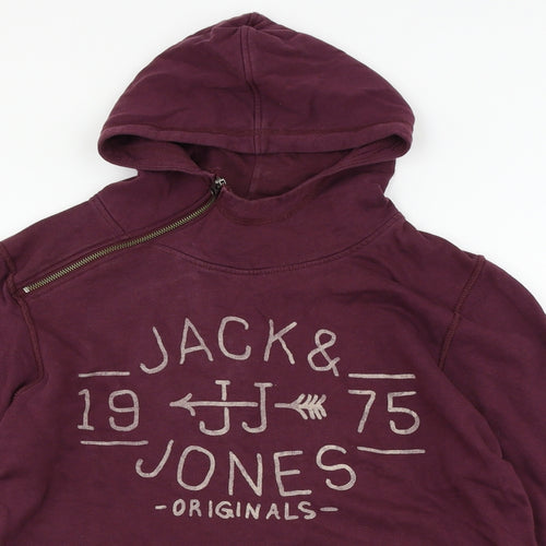 JACK & JONES Mens Purple   Pullover Hoodie Size L
