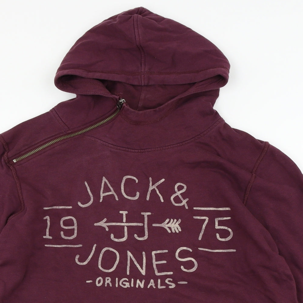 JACK & JONES Mens Purple   Pullover Hoodie Size L