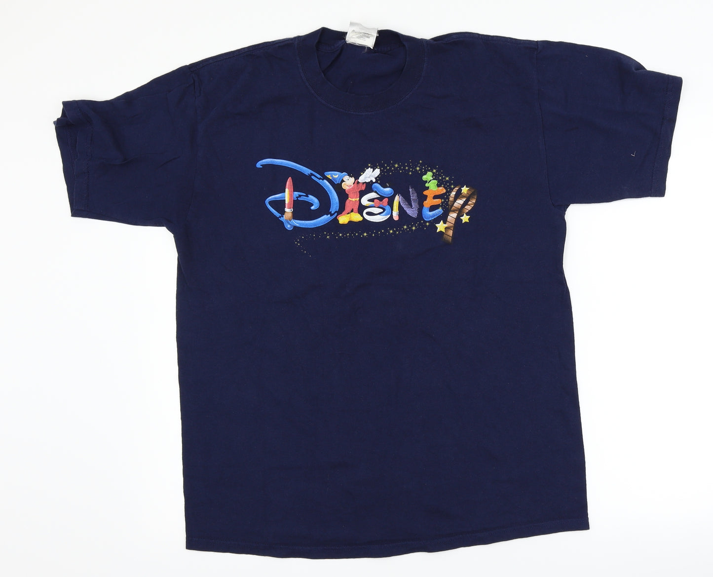 Disney Mens Blue    T-Shirt Size L  - Disney Logo