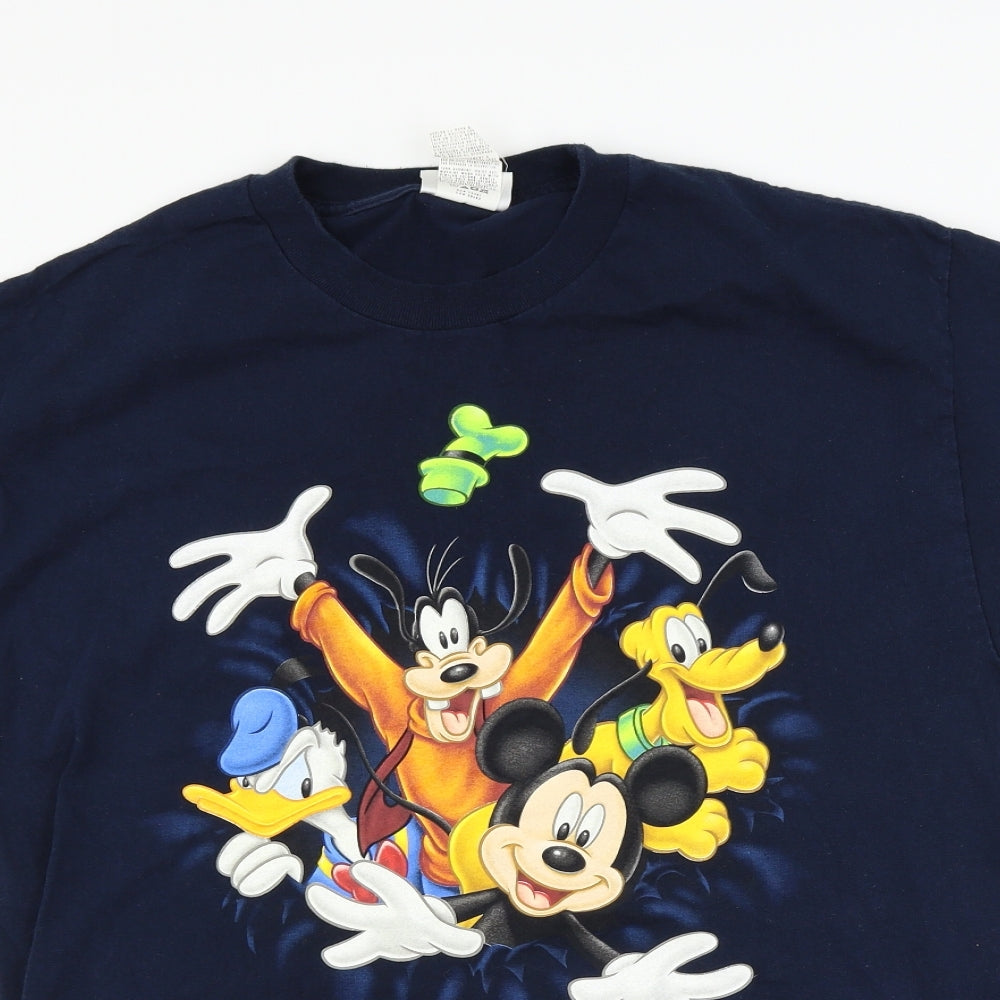Disney Mens Blue    T-Shirt Size L  - Disney Logo