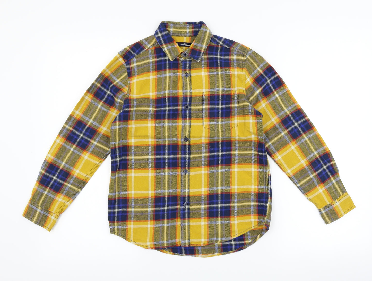 NEXT Boys Yellow Check  Basic Button-Up Size 9 Years