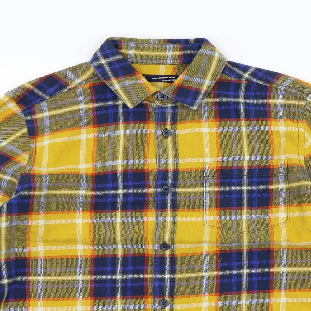 NEXT Boys Yellow Check  Basic Button-Up Size 9 Years