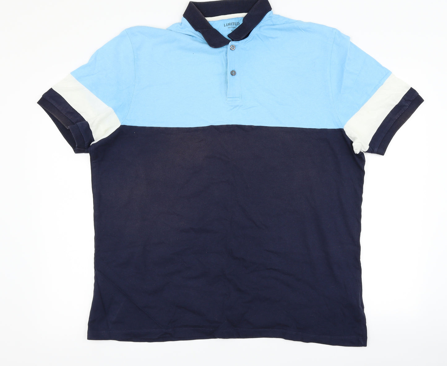 Marks and Spencer Mens Blue Striped   Polo Size XL
