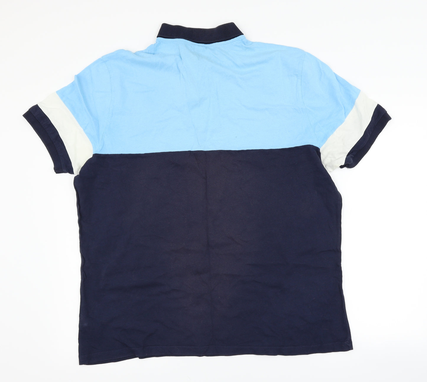 Marks and Spencer Mens Blue Striped   Polo Size XL