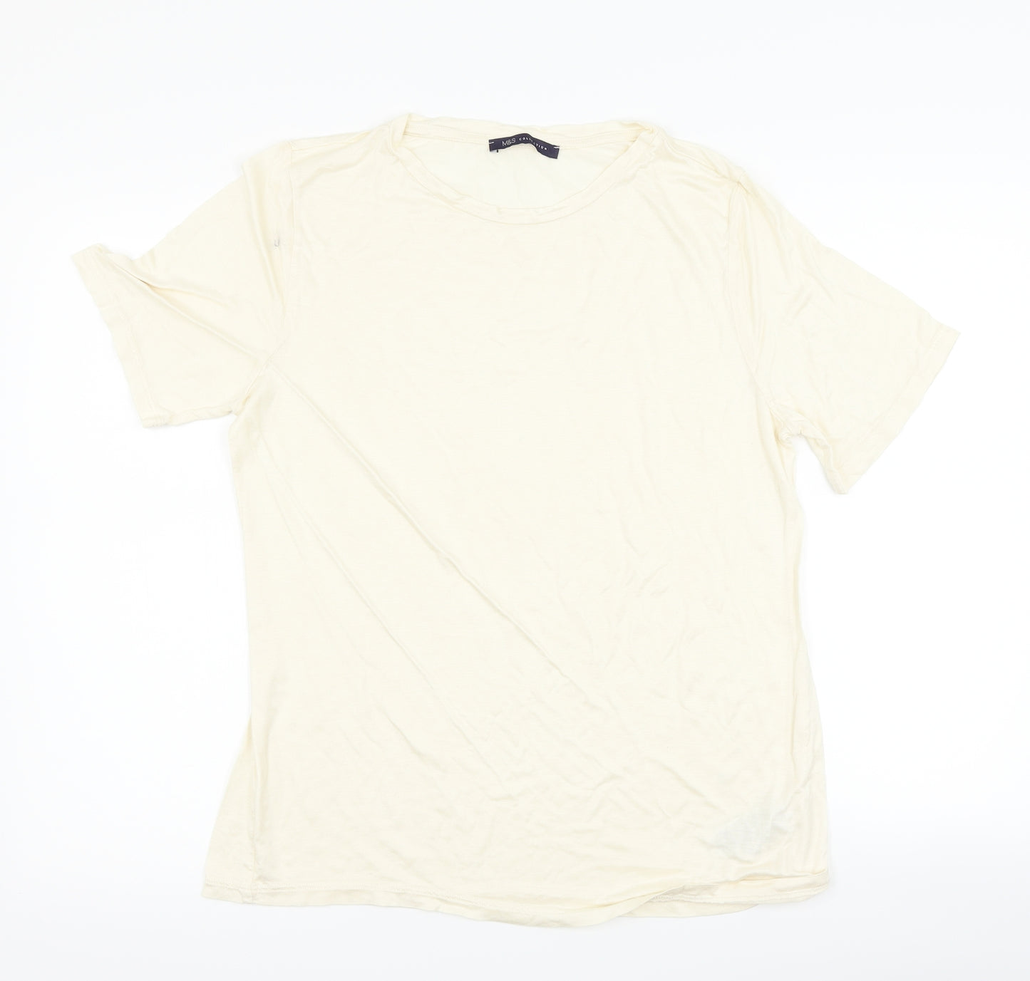 Marks and Spencer Womens Beige   Basic T-Shirt Size 14