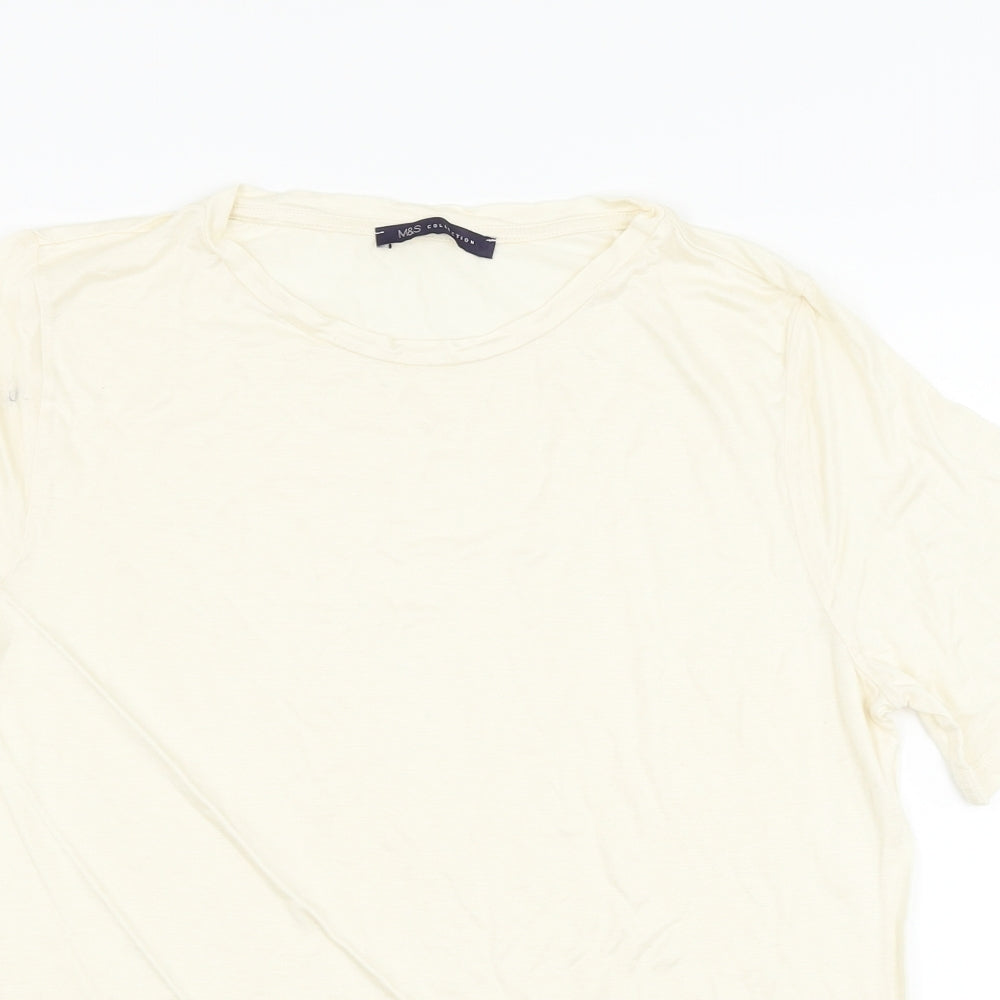 Marks and Spencer Womens Beige   Basic T-Shirt Size 14