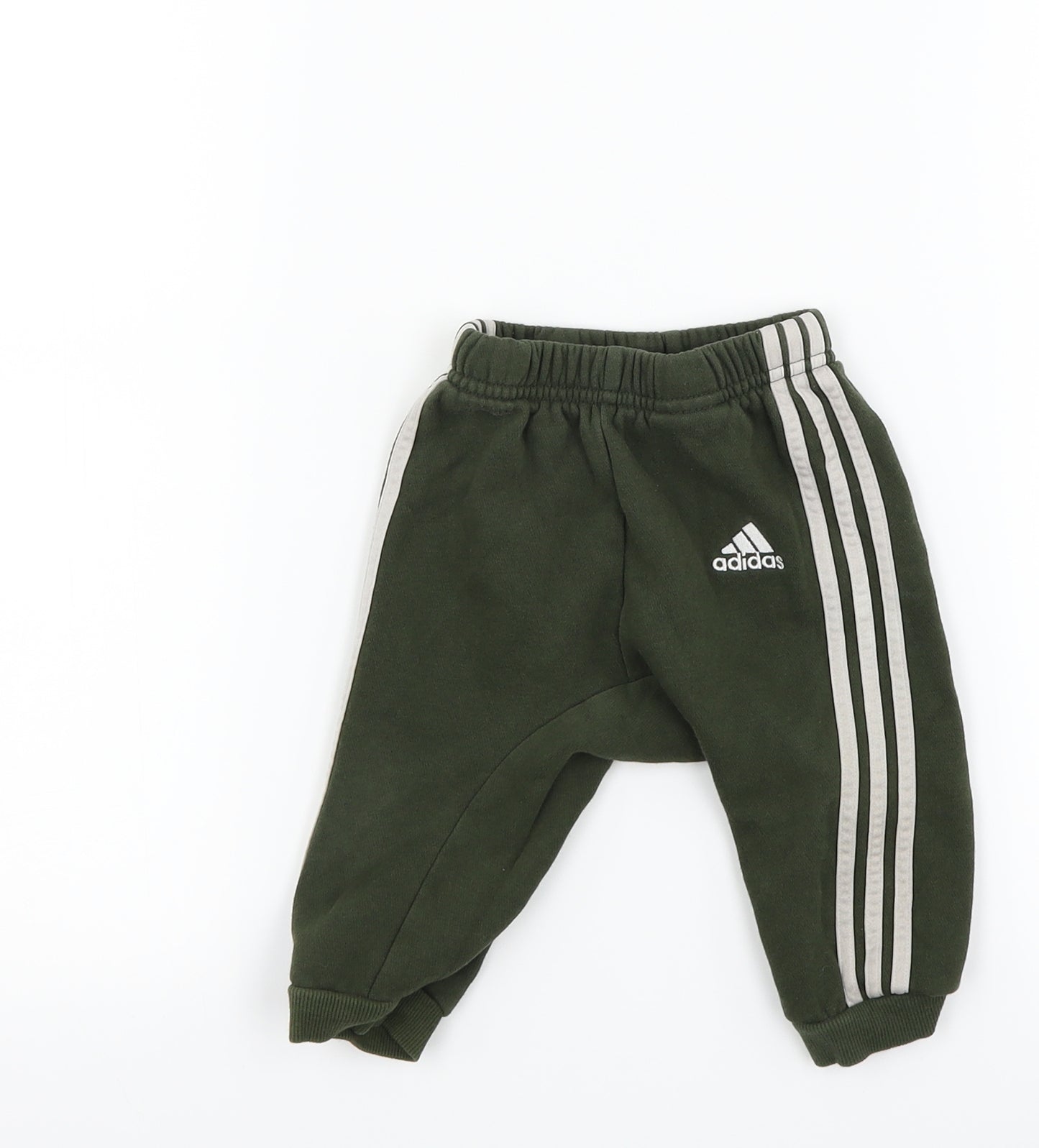 adidas Boys Green Striped  Jogger Trousers Size 6-9 Months