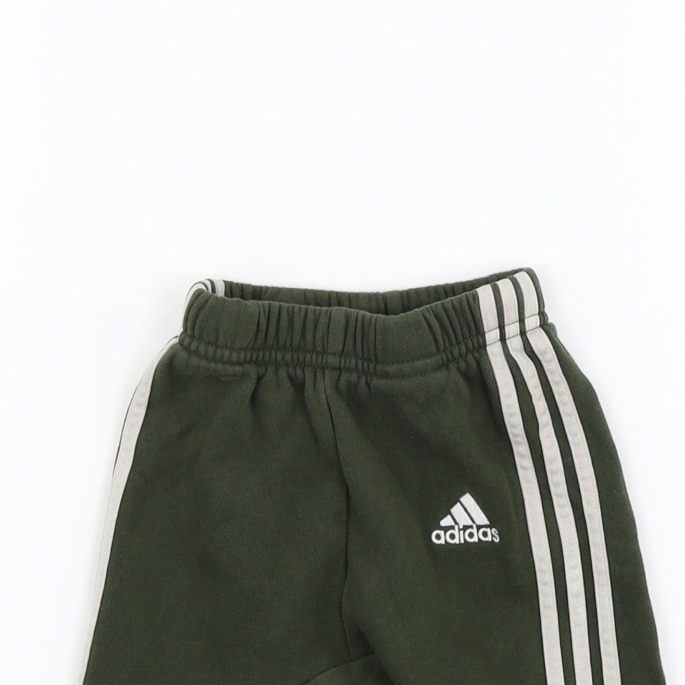 adidas Boys Green Striped  Jogger Trousers Size 6-9 Months