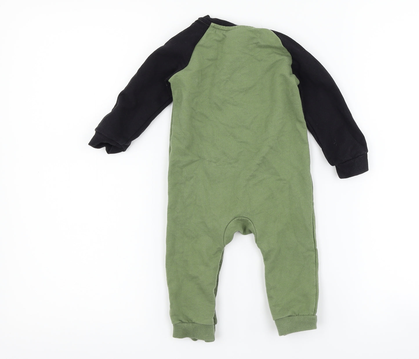F&F Boys Green Camouflage  Babygrow One-Piece Size 9-12 Months  - digger