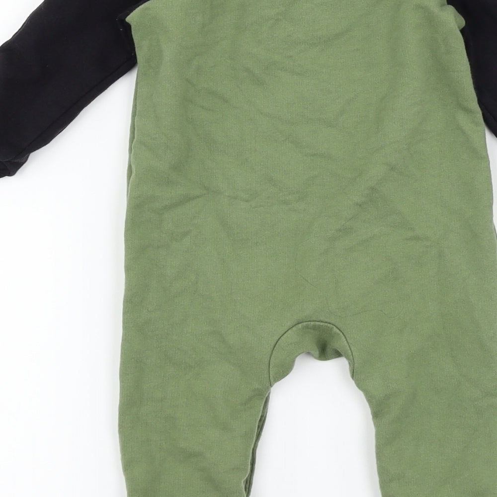 F&F Boys Green Camouflage  Babygrow One-Piece Size 9-12 Months  - digger