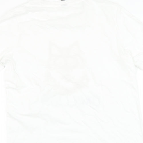 Preworn Womens White   Basic T-Shirt Size 12  - wolf