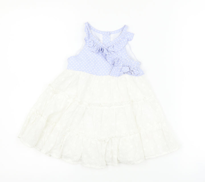 iris & ivy Girls White Polka Dot A-Line Size 18 Months - flowers