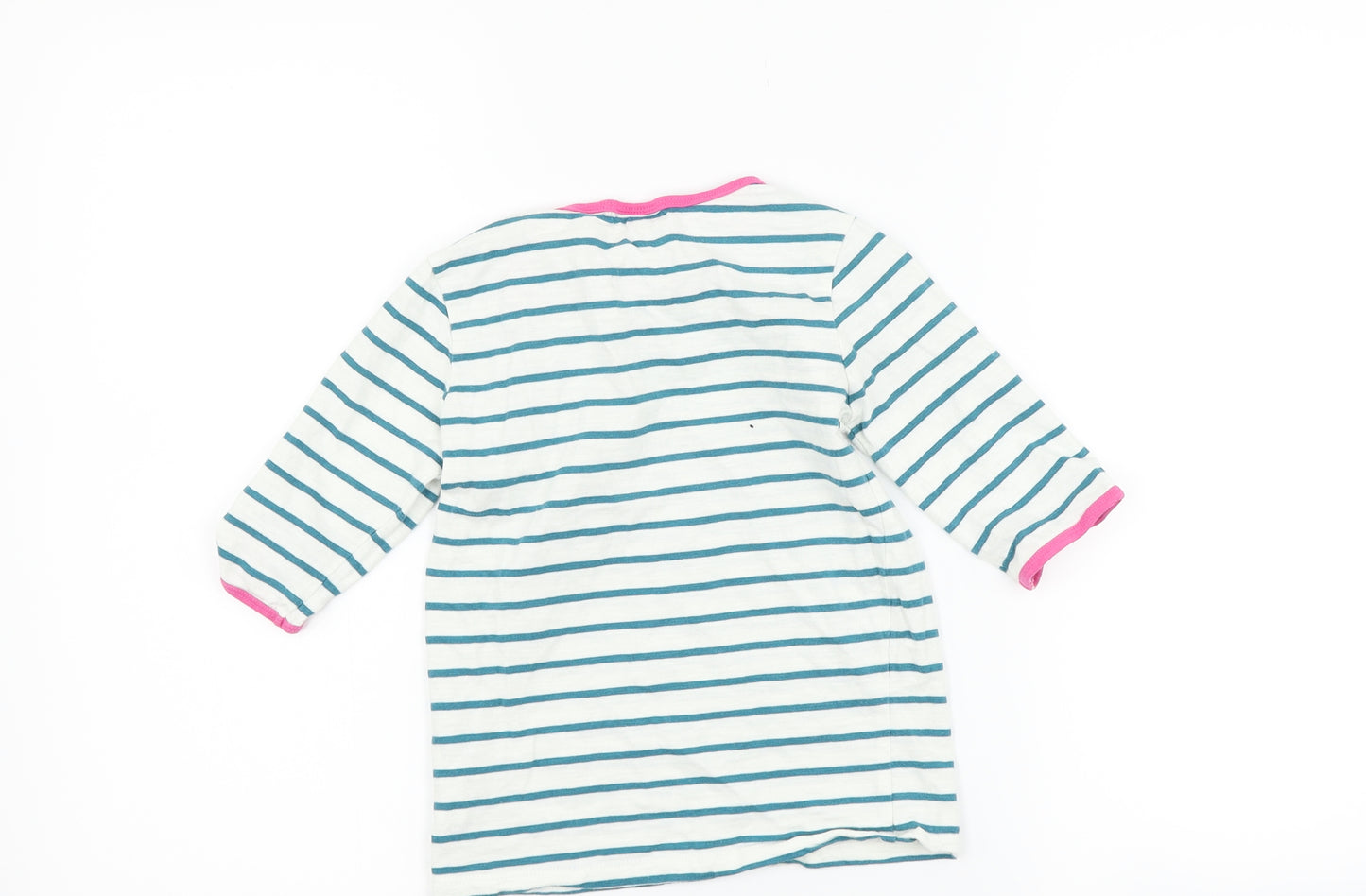 NEXT Girls White Striped  Basic T-Shirt Size 6 Years