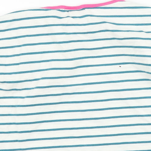 NEXT Girls White Striped  Basic T-Shirt Size 6 Years