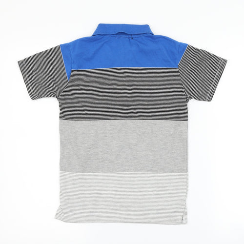 street rules Boys Grey Striped  Basic Polo Size 8 Years