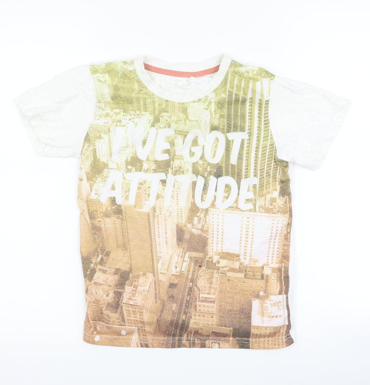 Pumpkin Patch Boys White Basic T-Shirt Size 8 Years - I've got attitude