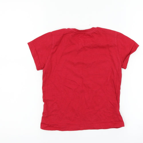 Primark Boys Red   Basic T-Shirt Size 4-5 Years  - christmas slogan