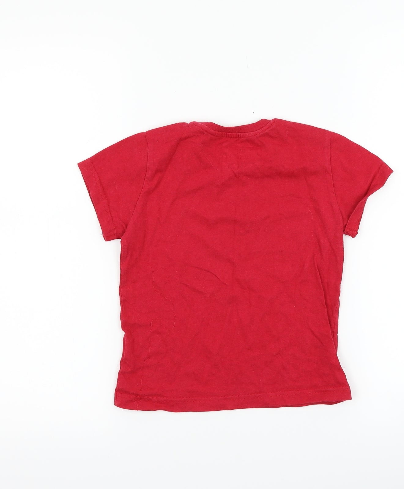 Primark Boys Red   Basic T-Shirt Size 4-5 Years  - christmas slogan