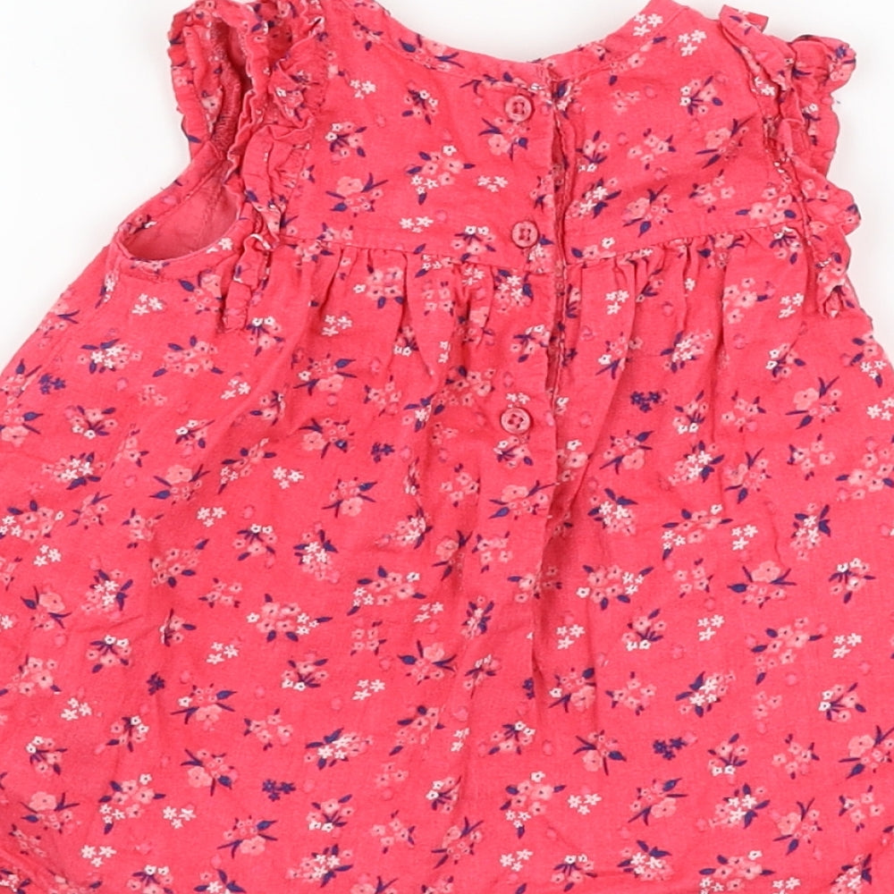 George Girls Pink Floral  Basic Tank Size 3-6 Months