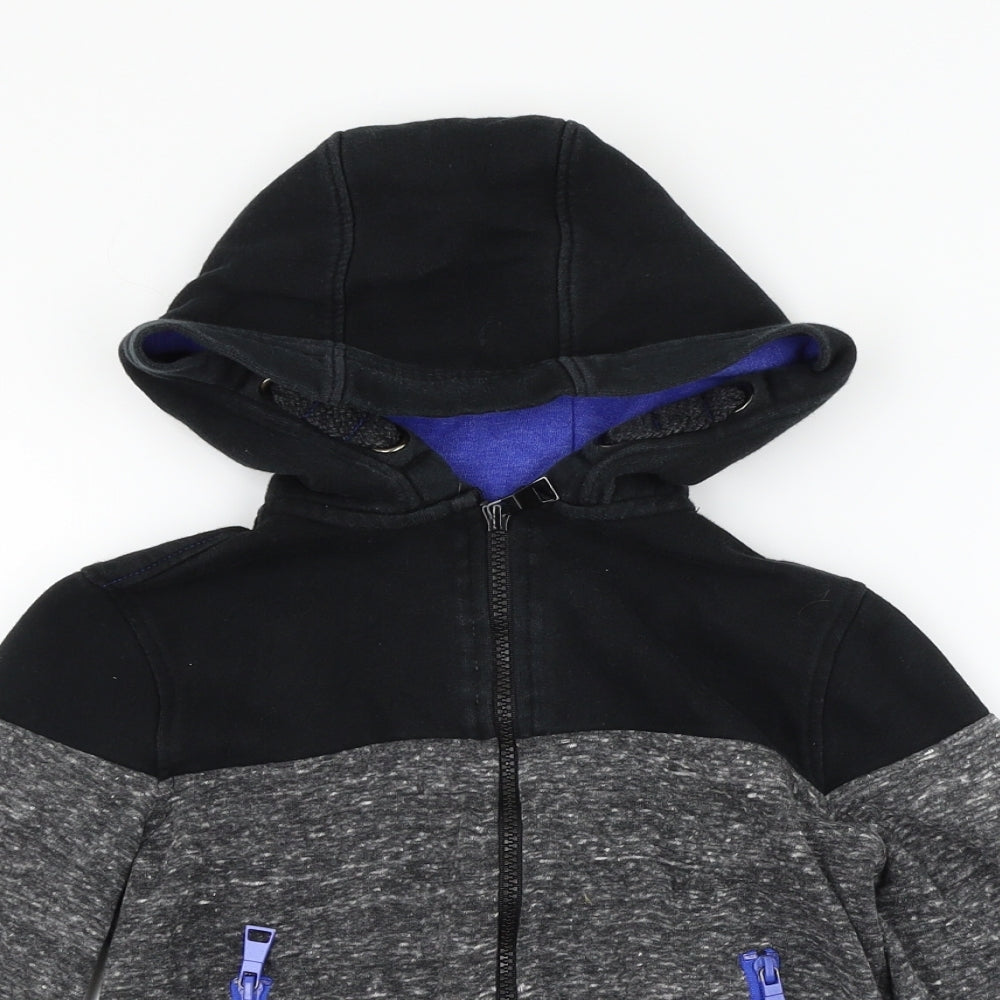 F&F Boys Grey Striped  Full Zip Hoodie Size 6-7 Years