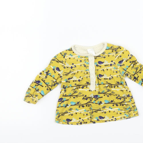 Boots Mini Club Girls Yellow Floral  Basic T-Shirt Size 0-3 Months
