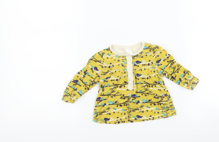 Boots Mini Club Girls Yellow Floral Basic T-Shirt Size 0-3 Months