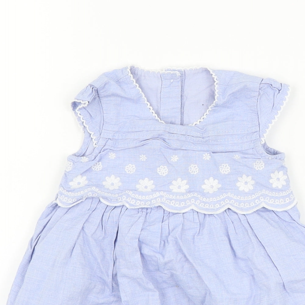 George Girls Blue Floral  A-Line  Size 3-6 Months