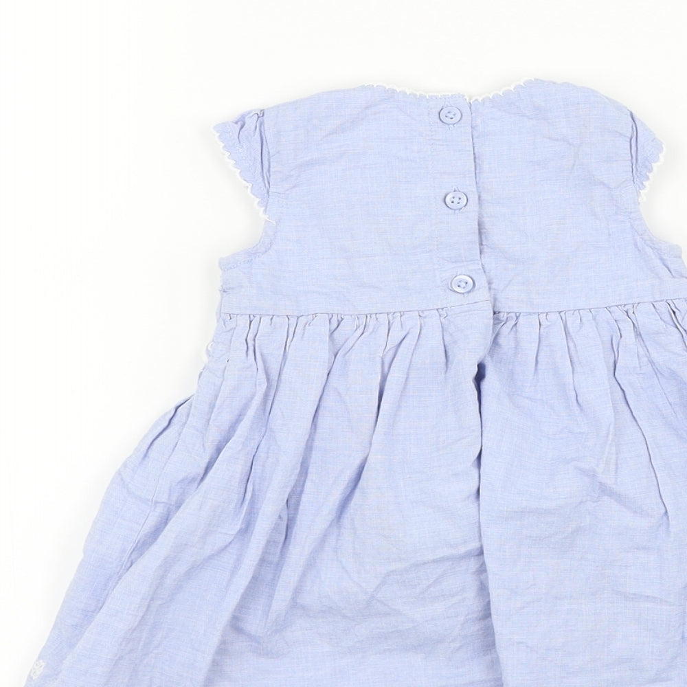 George Girls Blue Floral  A-Line  Size 3-6 Months