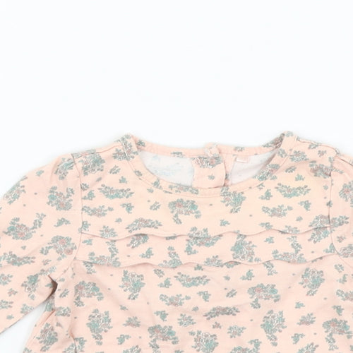 TU Girls Pink Floral  Basic T-Shirt Size 3-6 Months