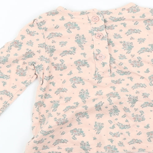 TU Girls Pink Floral  Basic T-Shirt Size 3-6 Months