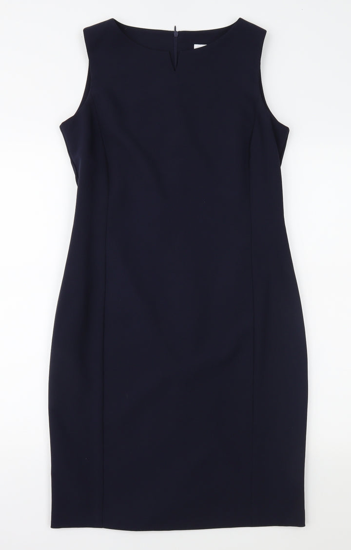 Essentials Womens Blue Pencil Dress Size 10