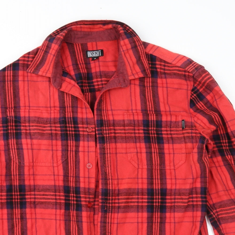 Insight Mens Red Check   Button-Up Size S
